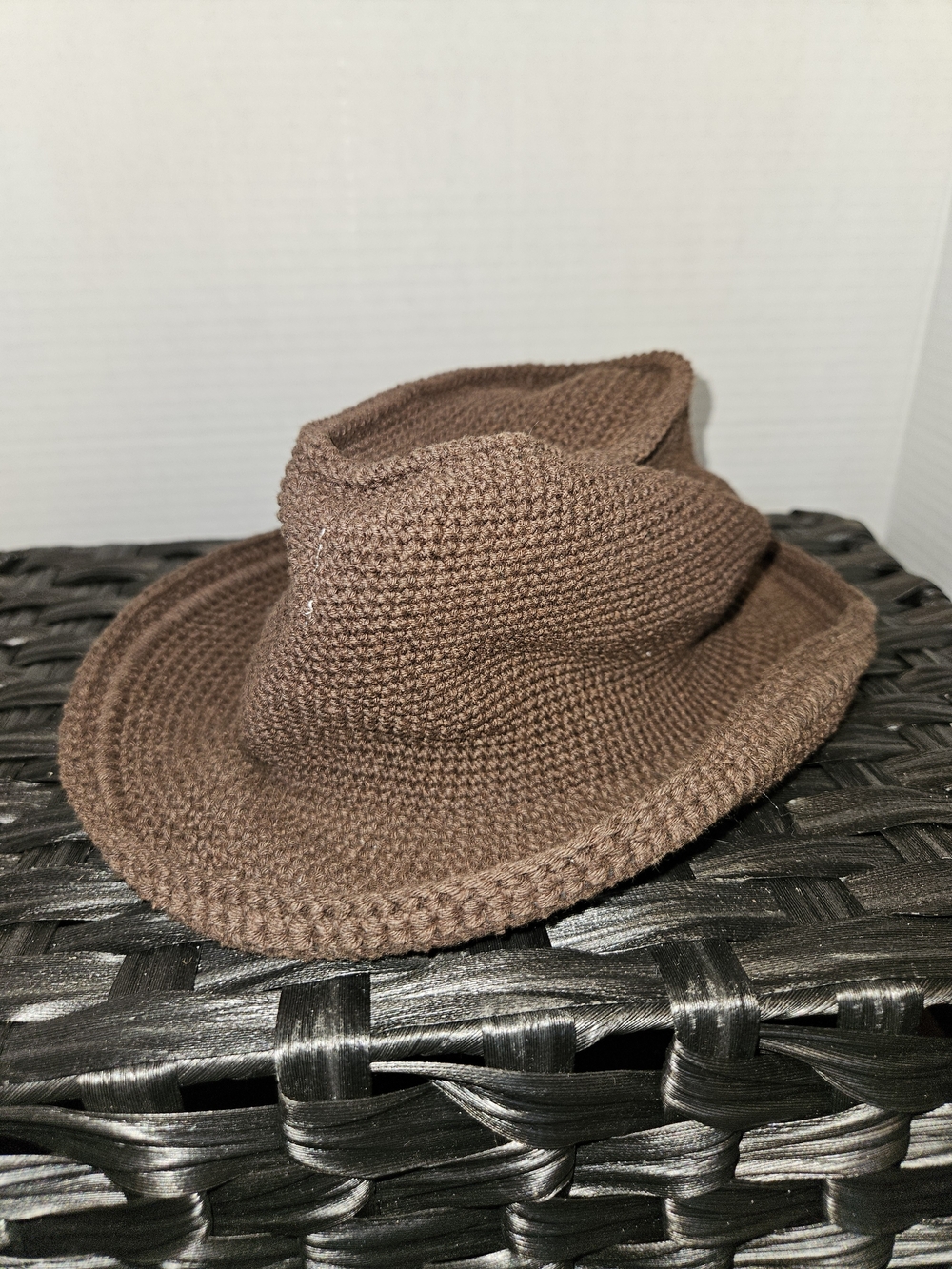 Source Unknown Brown Crochet Kids Fedora